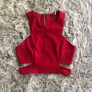 Red Cutout Crop Top
